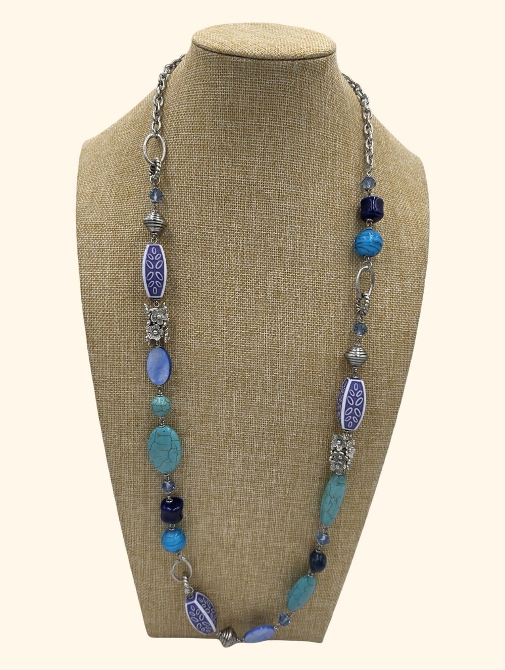 Premier Designs Long Blue &‎ Turquoise Beaded Women's Necklace